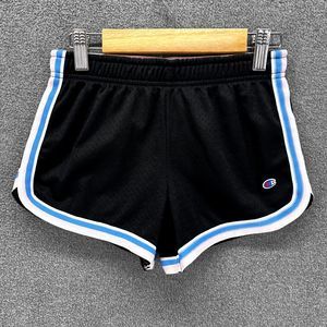 Champion Athletic Shorts Girls‎ Small Black blue stripe Running elastic waist